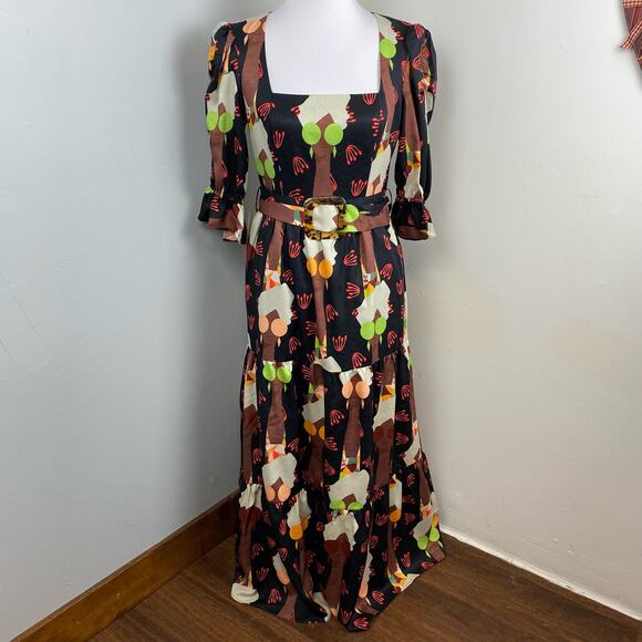 Hutch Let's Go Colorful Boho Square Neck Maxi Dress Size 4 $179 - Picture 5 of 13